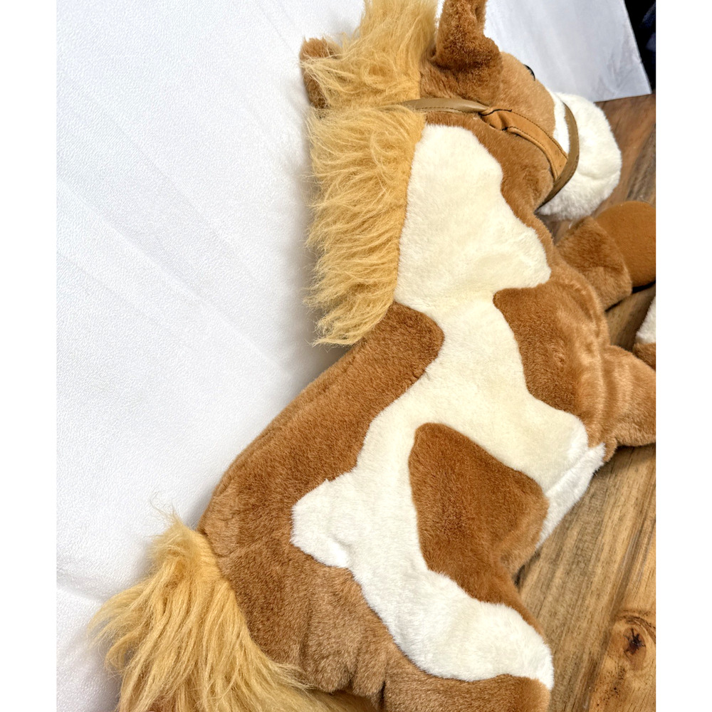 HuggaPuffs Stuffed Paint Horse 24k Polar Puff 5841 Cimmaron Plush Brown White 24 - Picture 4 of 10